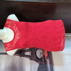 Elegant Red Lace Camisole